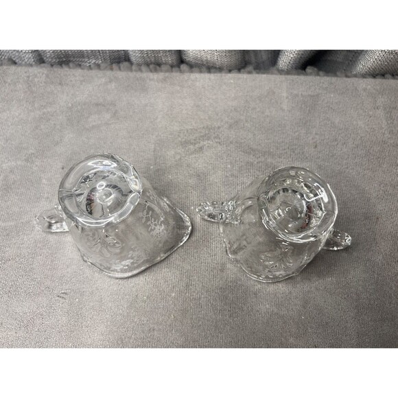 VTG Fostoria Meadow Etched Clear Glass Creamer Sugar Tray - Picture 7 of 13